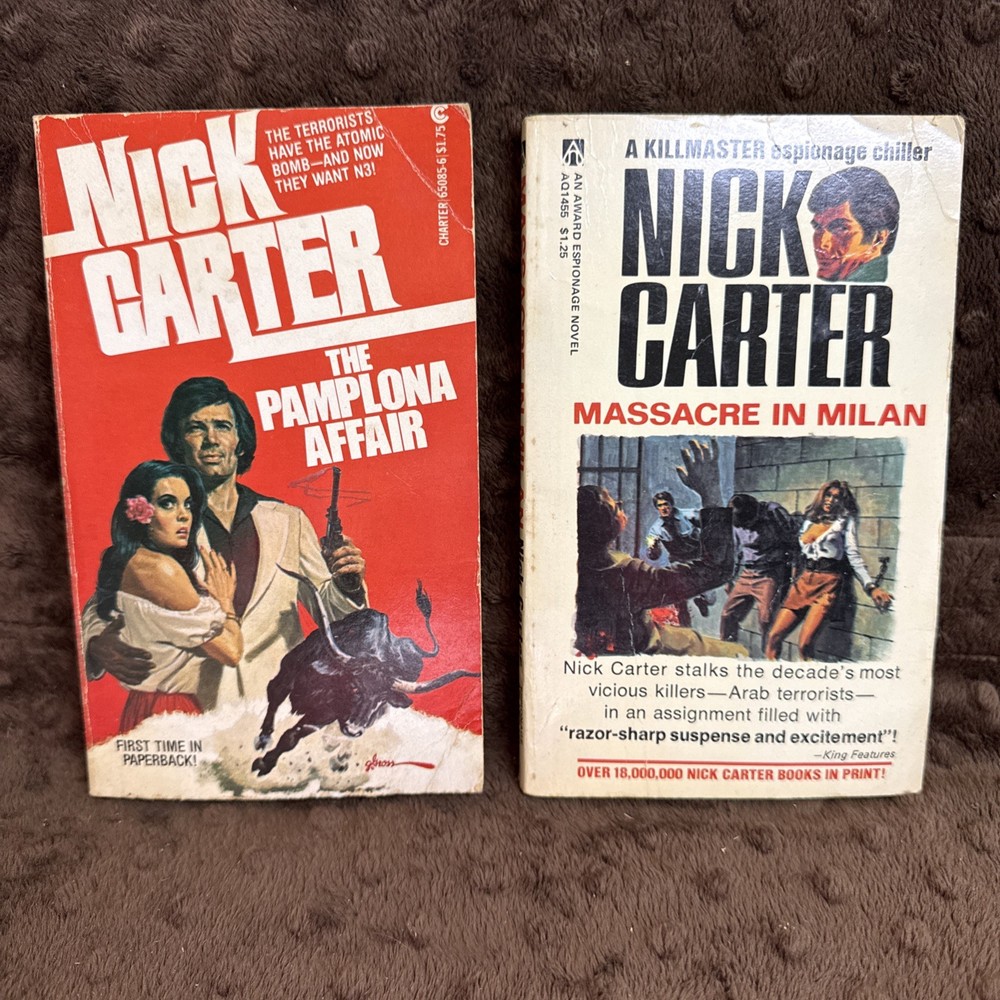 Nick Carter Killmaster Executioners Lot of 2 Vintage Spy Thriller Paperbacks
