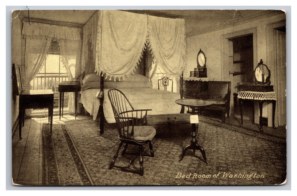 Mount Vernon VA Virginia Bed Room of Washington Divided Back Postcard