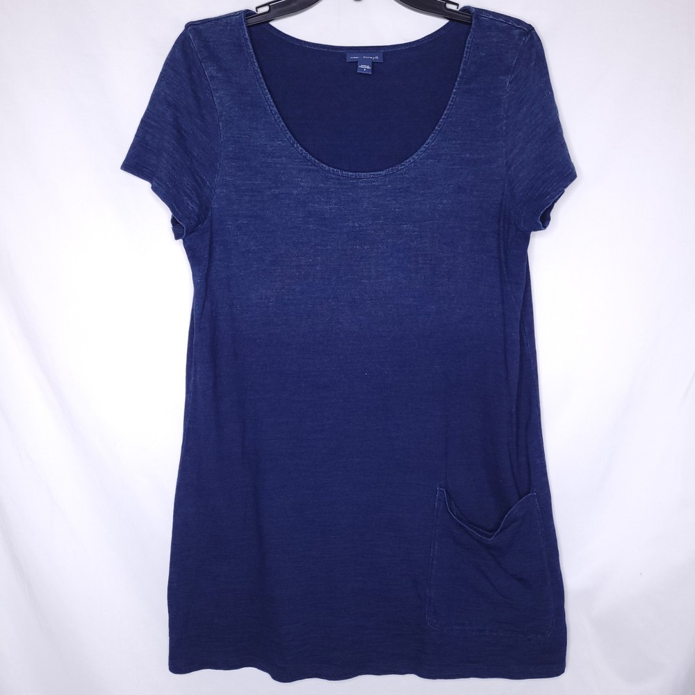 J Jill Indigo Top Small Navy Blue Short Sleeve Tunic