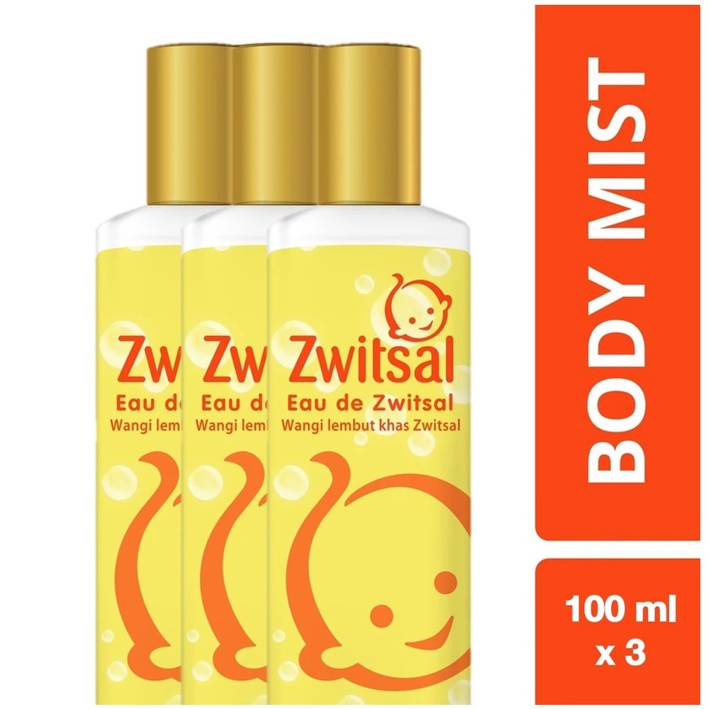 3 PCS Zwitsal Body Mist – Eau De Zwitsal Soft Scent Spray 100ml (Pack of 3)