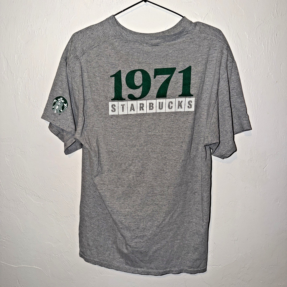 2021 Starbucks 50th Anniversary 1971 Gray Employee Issued T-Shirt Men's L