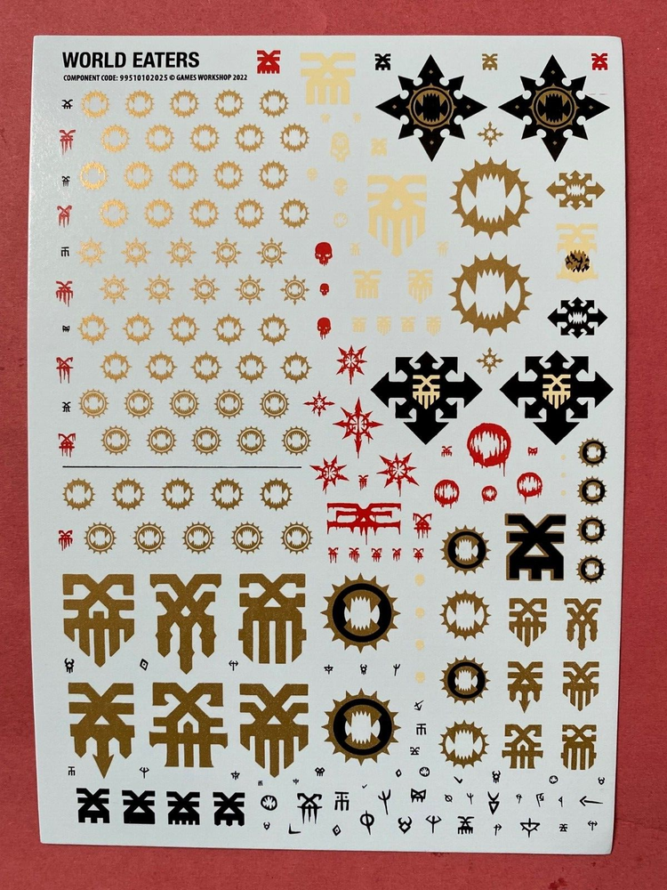 Chaos Marine NEW Khorne BERZERKERS WORLD EATERS TRANSFER SHEET - Bits 40K