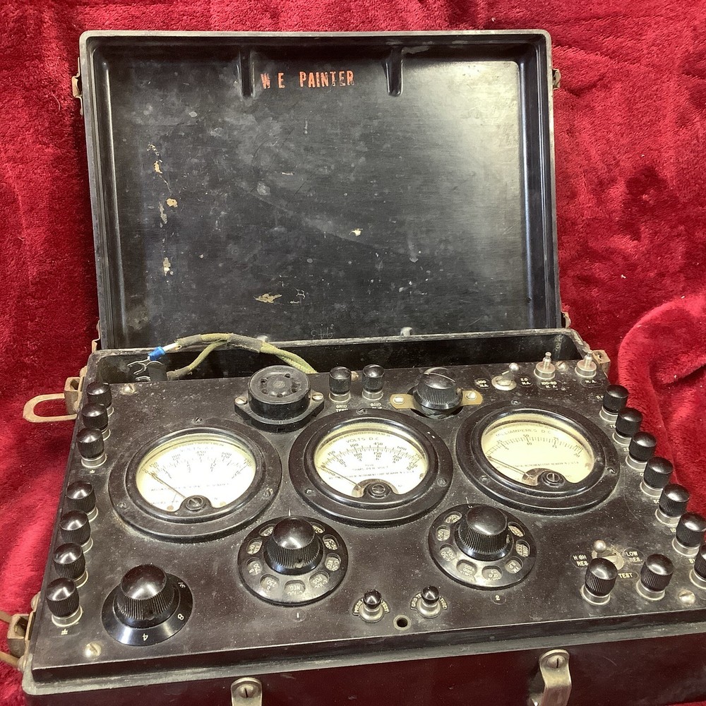 Vintage Weston Model 547 Tube Tester - UNTESTED AS-IS 3 Panel Dials 12” X10”