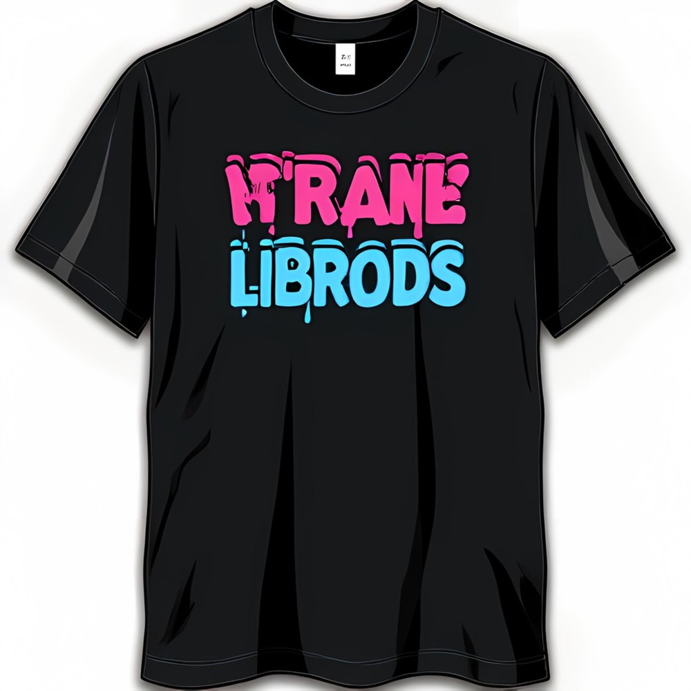 Bold Black T-Shirt with Dripping & LIBRODS Graphic Design