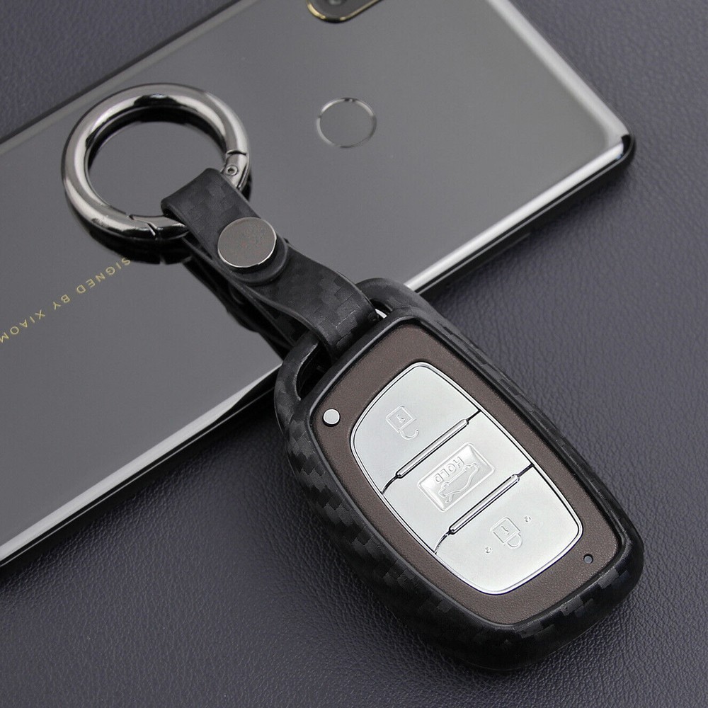 Sleek Carbon Fiber Key Fob Case Cover for Hyundai Tucson Elantra GT Sonata Ioniq