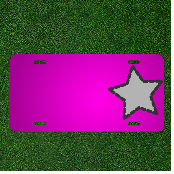 Personalized Car License Plate with Star Dotted Design and Custom Names