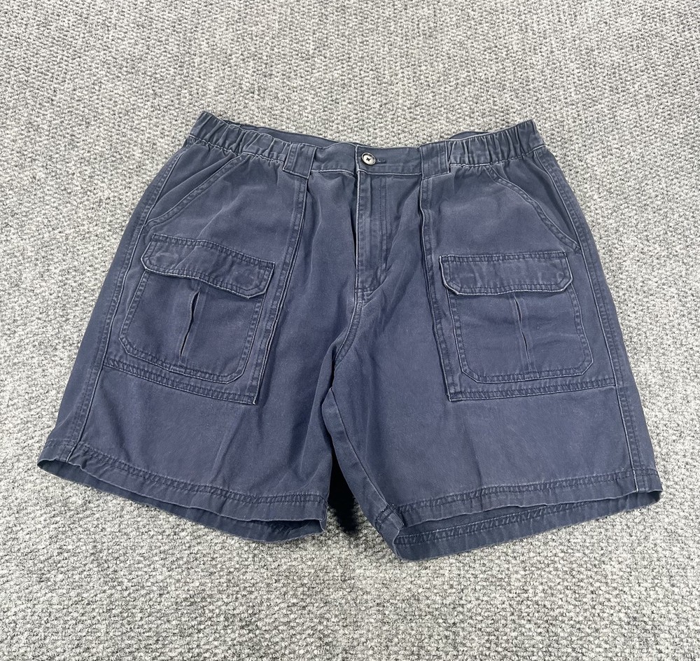 Croft & Barrow Cargo Shorts Mens 38 Navy Blue Cotton Fishing Outdoors Hiking
