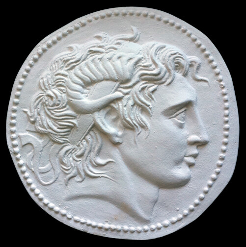 Alexander the Great Lysimachus Silver Coin Replica Plaque White