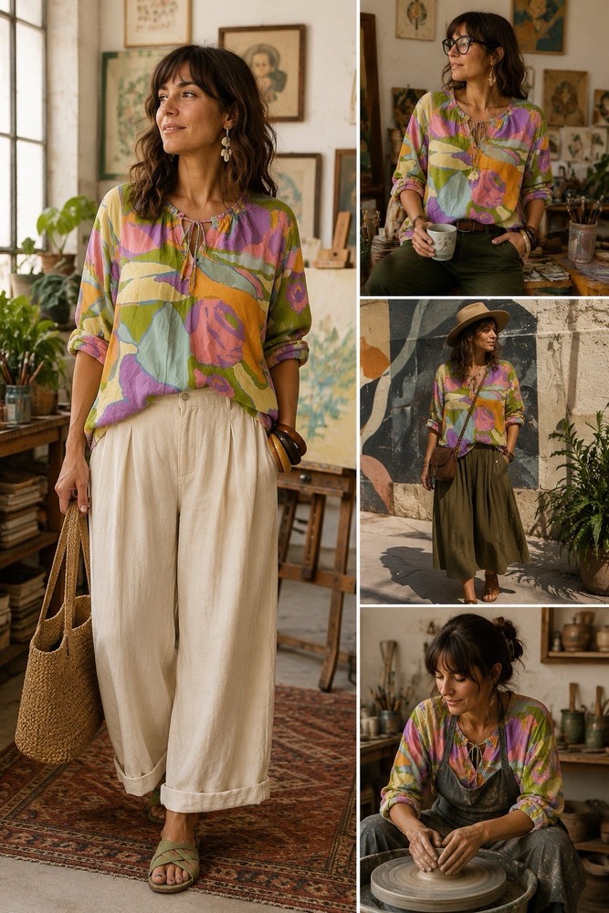 Show Me Your Mumu Char Tunic Top Womens XL Abstract Artsy Multicolor Summer