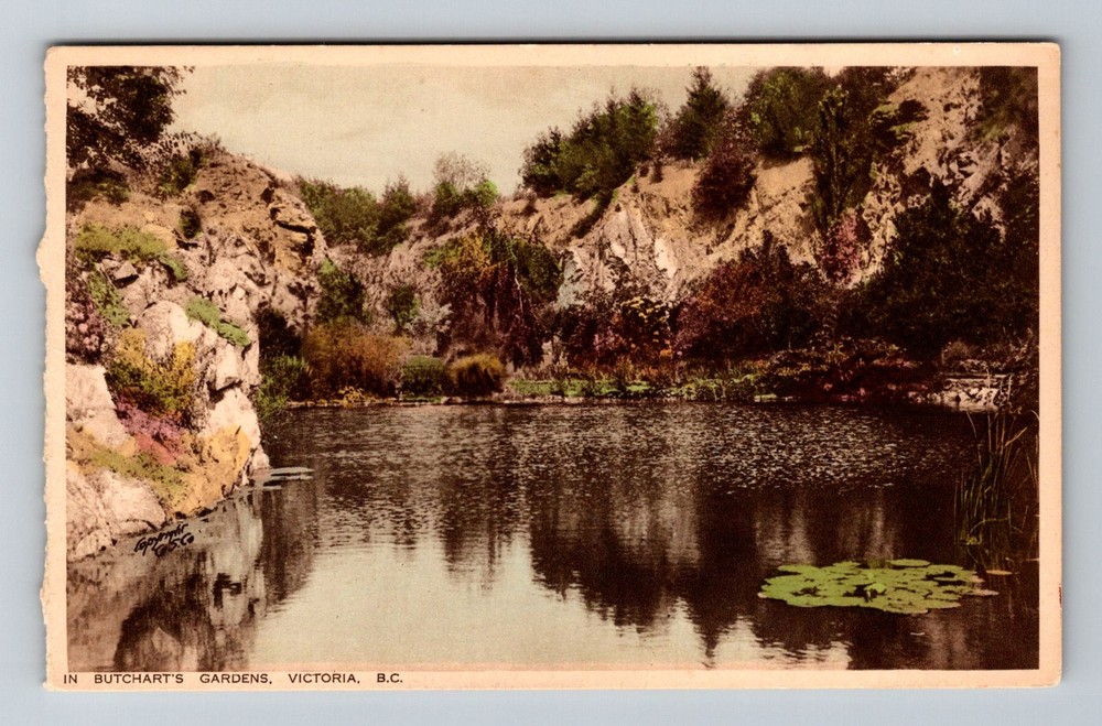 Canada- Victoria B.C. Butcharts Gardens Standard Postal Old PC Vintage Postcard