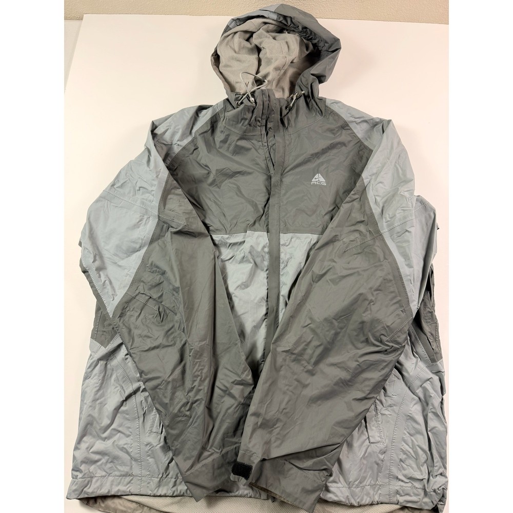 Nike ACG FitStorm Hooded Windbreaker Jacket Mens Medium Grey Colorblock Layer 3