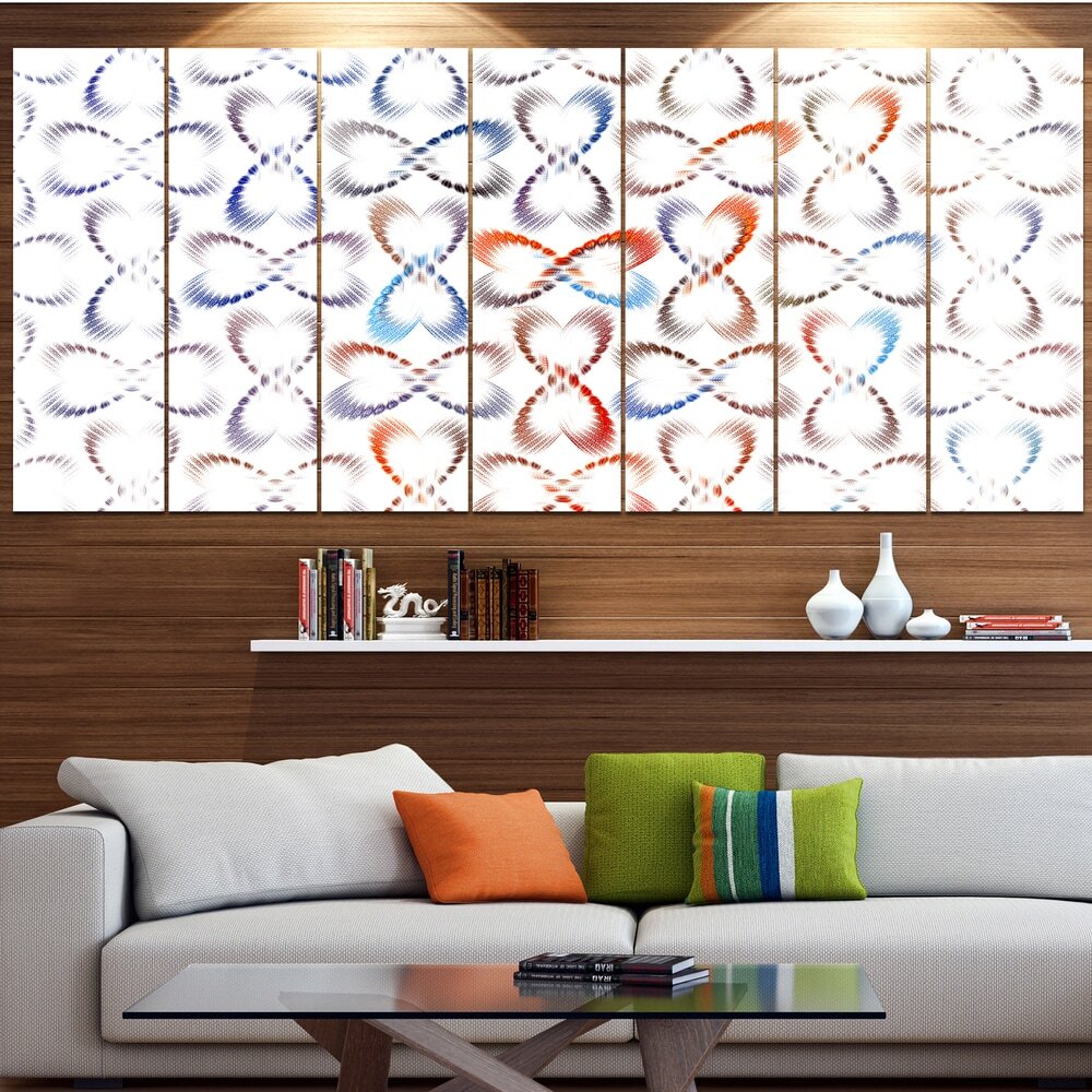 Designart Butterflies Fractal Outline Art - Oversized Abstract Wall Decor with Vibrant Fractal Patterns and Elegant Butterfly Motifs