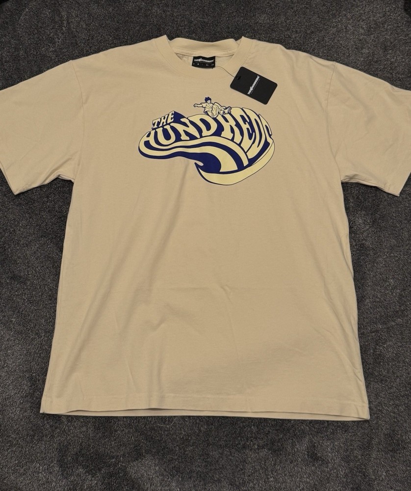 The Hundreds Graphic T-Shirt - Cream/Beige - Wavy Logo - New With Tags - Size L