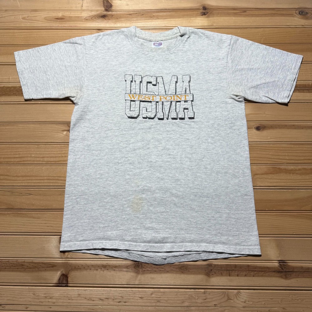 Vintage 90s USMA West Point Military Academy Embroidered Graphic T-Shirt Large