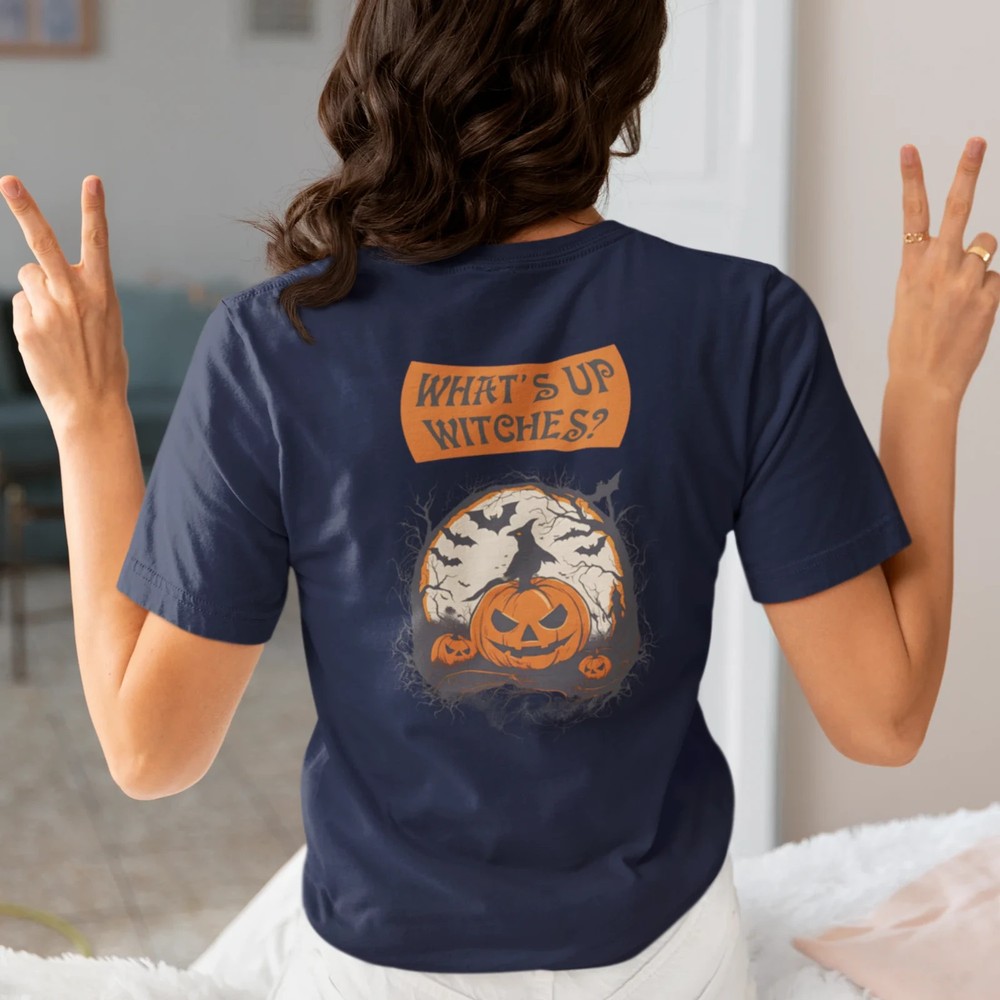 Halloween special back printed oversized round neck t shirt for Women