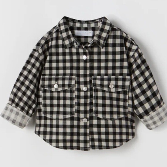 Zara Girls Check Button Up Overshirt 8