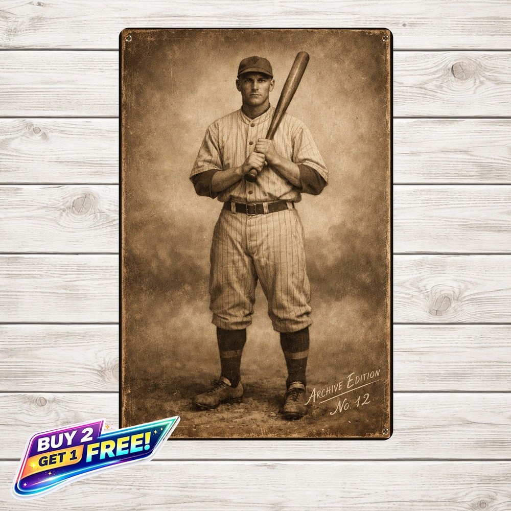 Babe Ruth Yankees Baseball Store Card 8x12 Vintage Sports Metal Tin Sign
