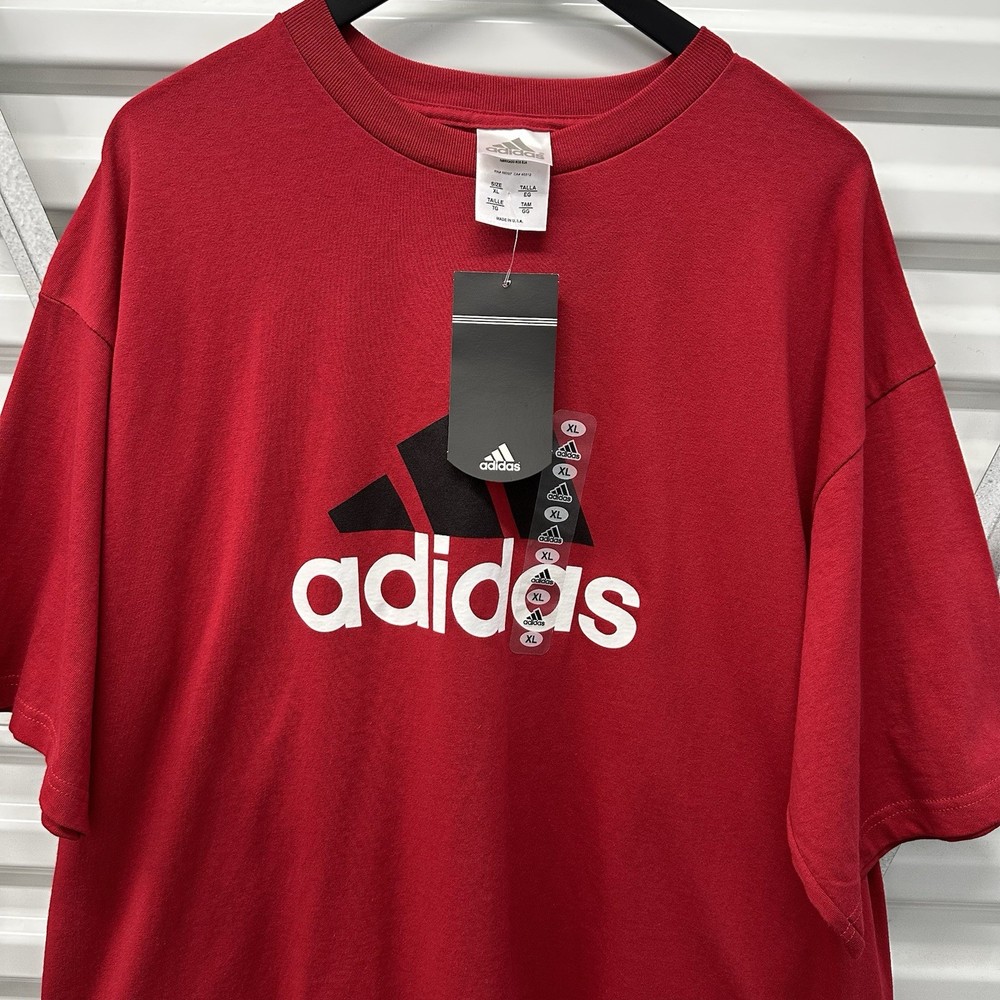 Vintage Adidas Made In USA Graphic T-shirt Mens XL Trefoil Logo Deadstock 90s