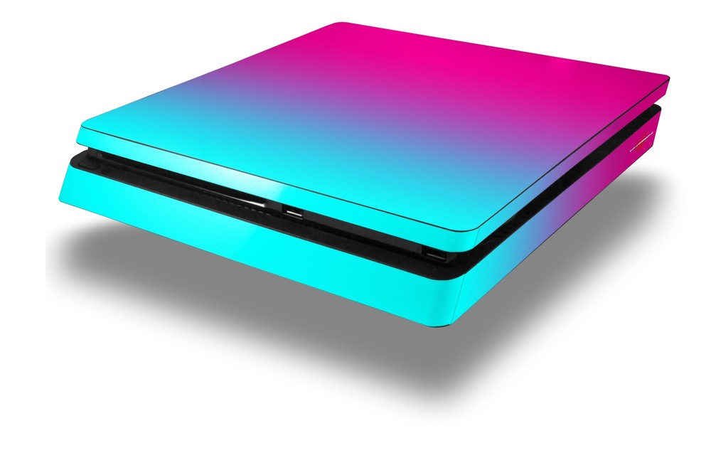 Skin for PS4 Slim Smooth Fades Neon Teal Hot Pink Playstation 4 Console