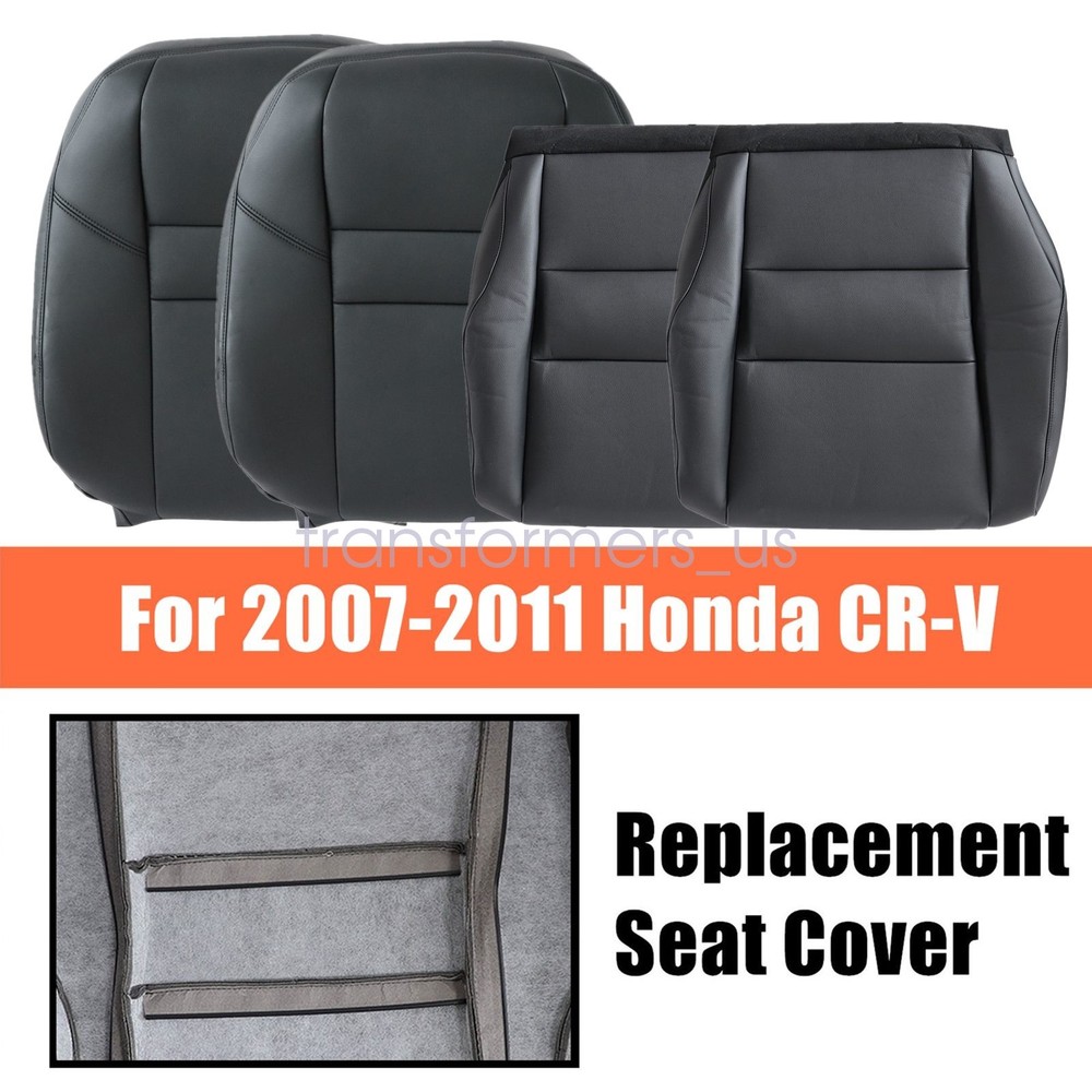FITS Honda CR-V 2007-2011 Front Both Bottom & Top Replacement Seat Cover Black