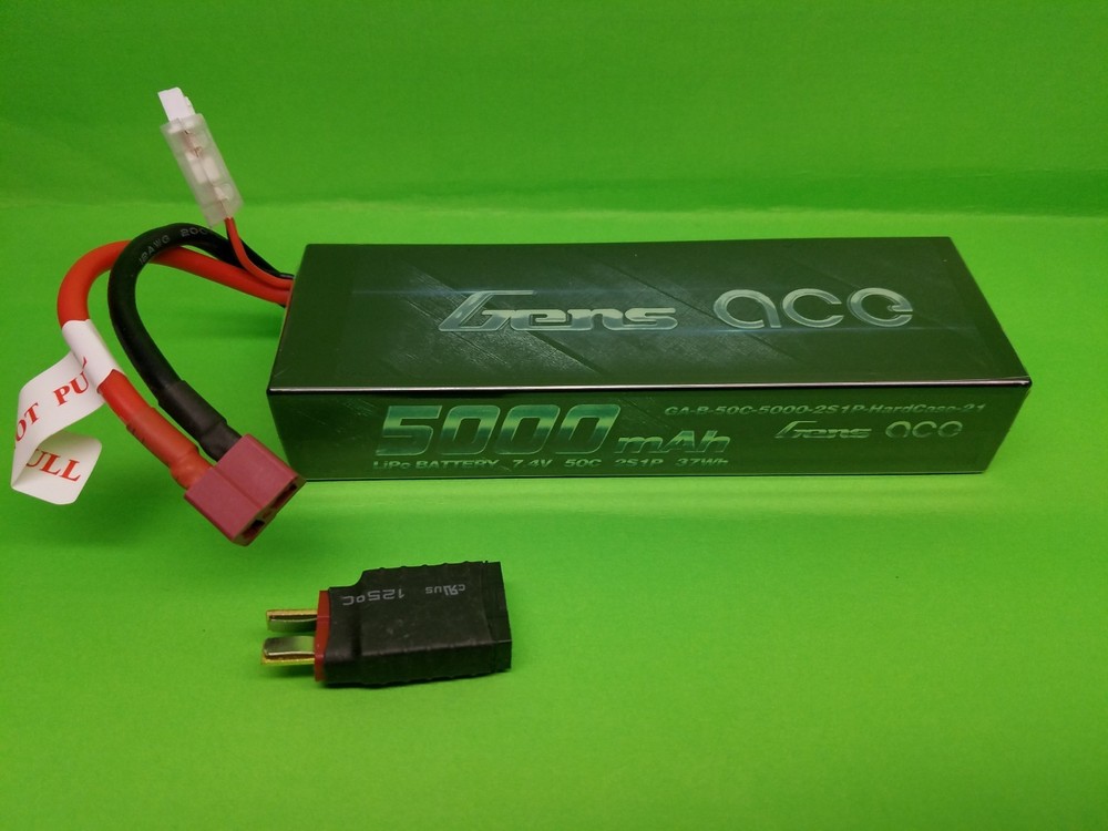 Gens ace 5000mAh 7.4V 50C/100C 2S Lipo Battery FOR TRAXXAS ADAPTER SLASH RUSTLER-image