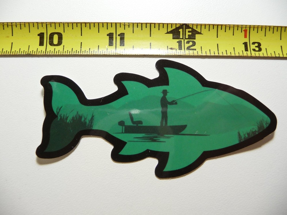 Man Fishing Fish Outline Decal Sticker for Sport Lovers