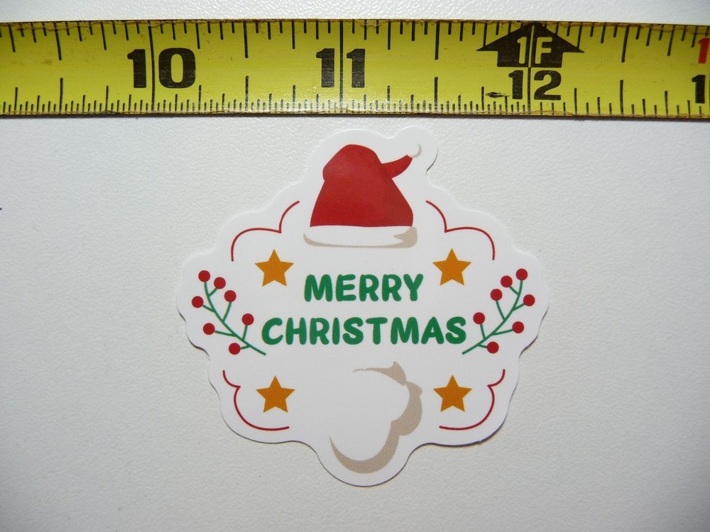 Festive Christmas Berries 4-Star Sticker Decal for Winter Holidays Christian Fun Decor  