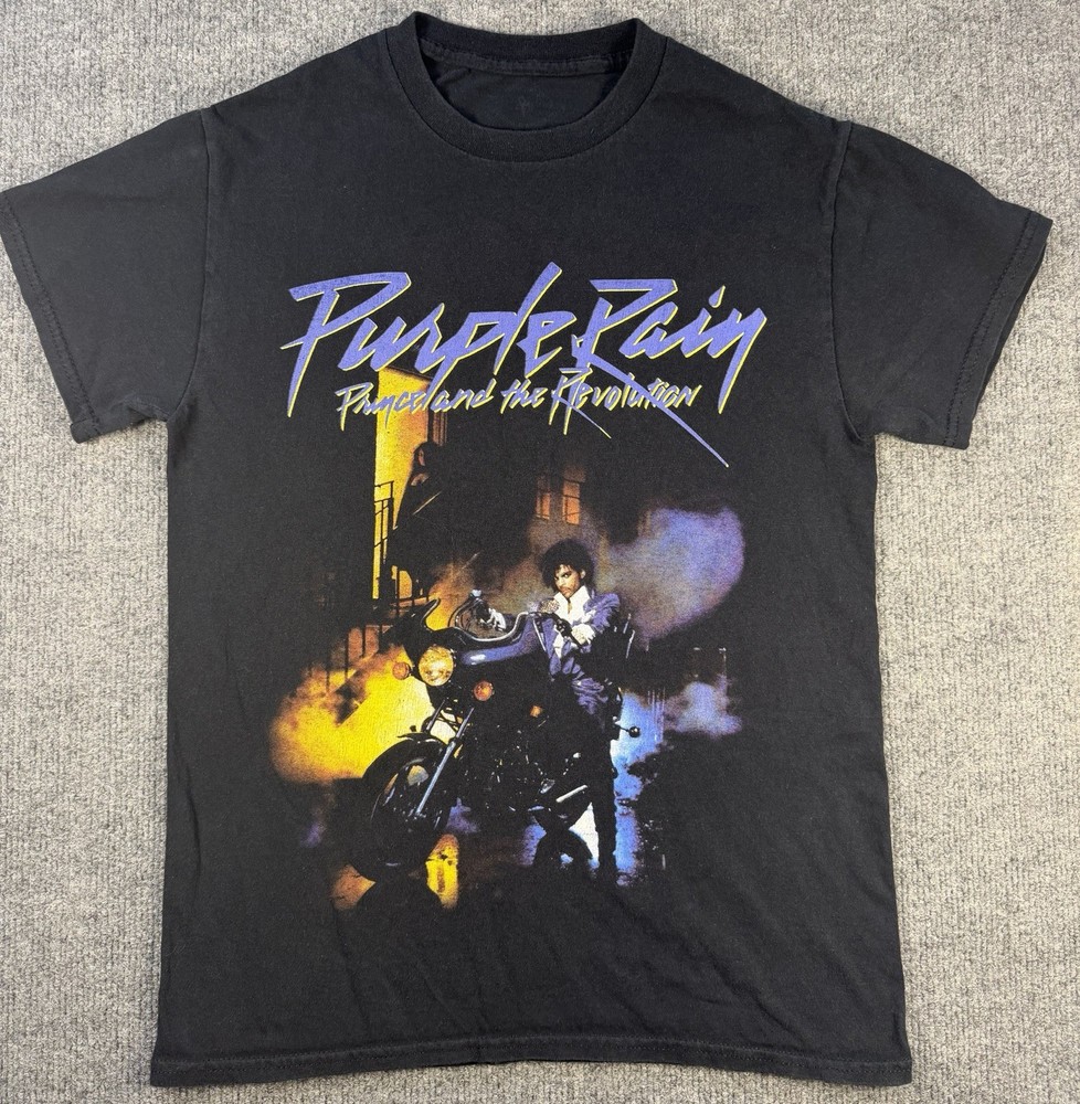 Prince & The Revolution Purple Rain T Shirt Crewneck Official Womens S Black