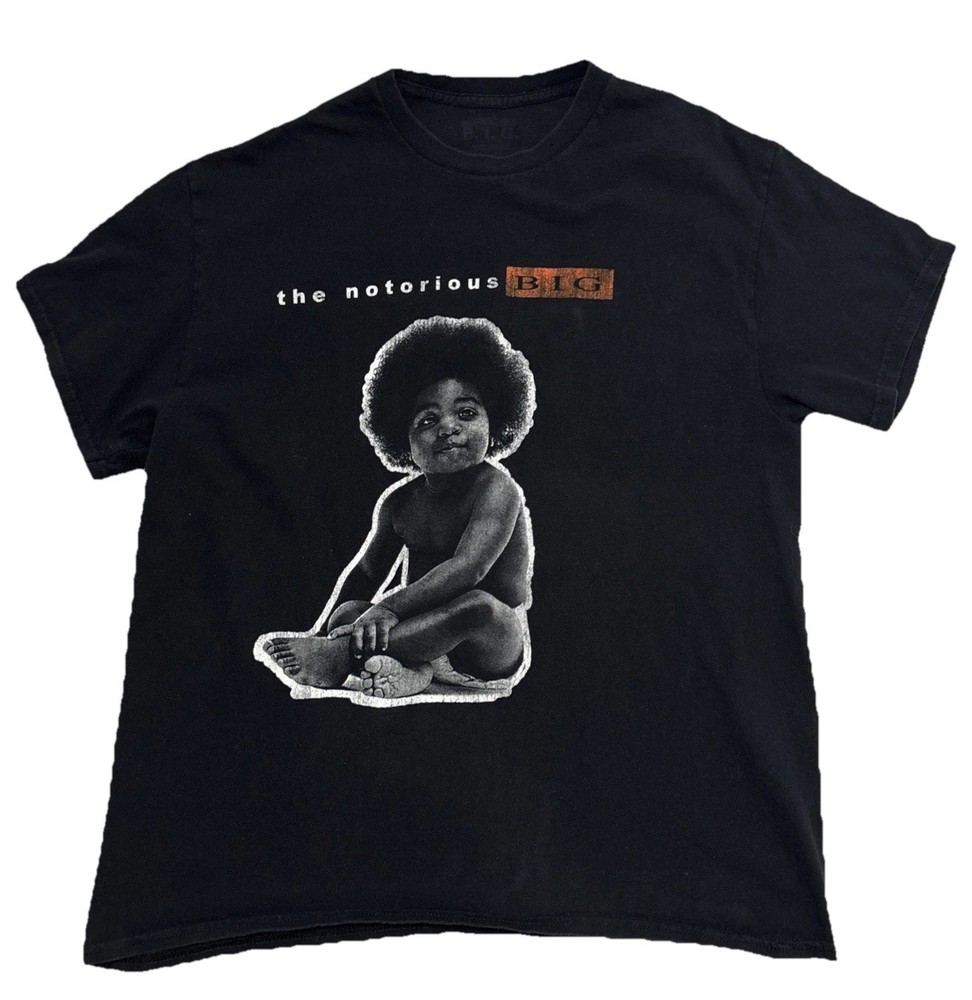 Notorious BIG Baby T-Shirt Ad Big Print Biggie Smalls Hip Hop Rap Tee ✅ Large