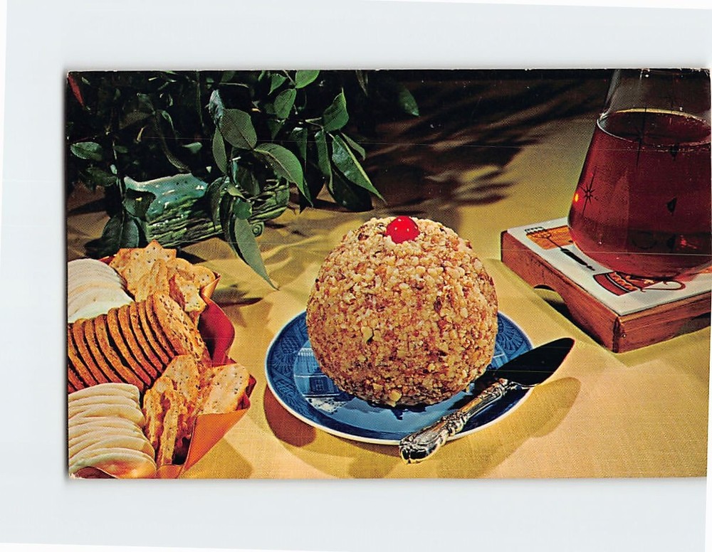 Postcard Famous Cheese Ball Hickory Farms of Ohio USA