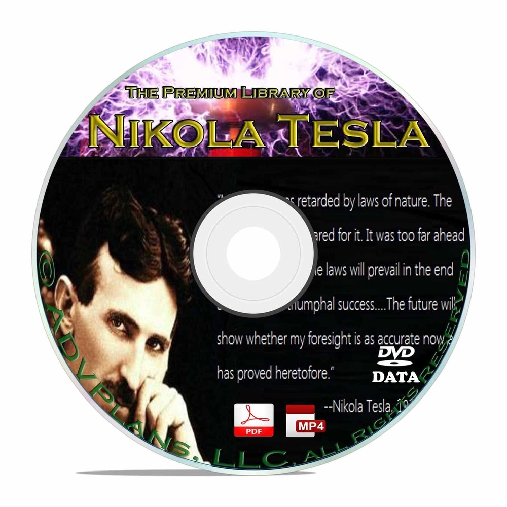 Nikola Tesla, 325+ Books Articles How to Build a Coil, Patents Weapon CD DVD