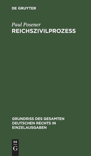 Paul Posener Reichszivilprozeß (Hardback)