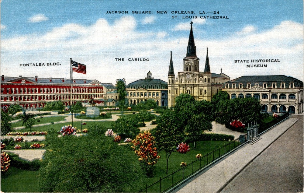 JACKSON SQUARE, NEW ORLEANS, LA, ST. LOUIS CATHEDRAL Postcard
