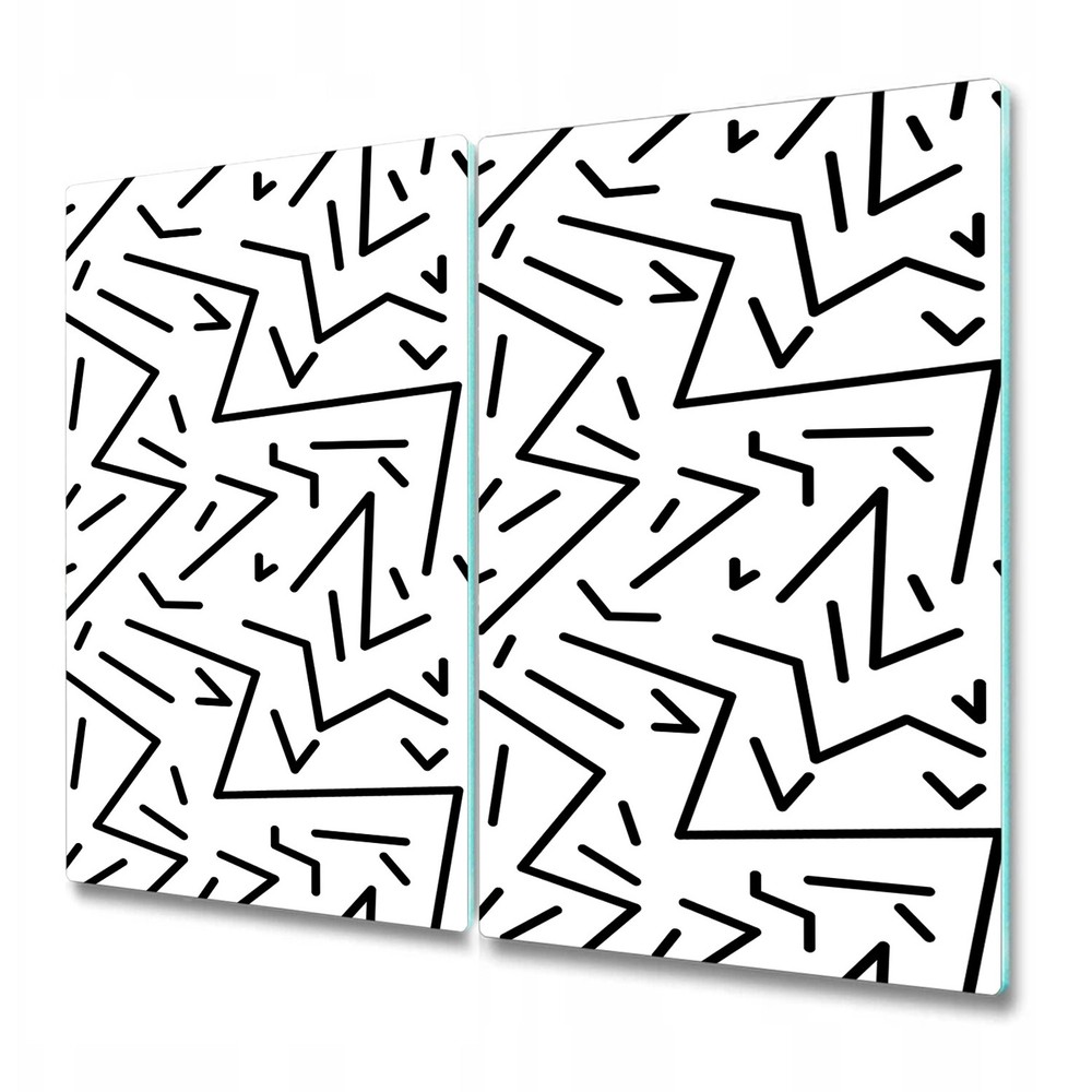Glass Surface Protector Worktop saver Memphis 80s style black and white design
