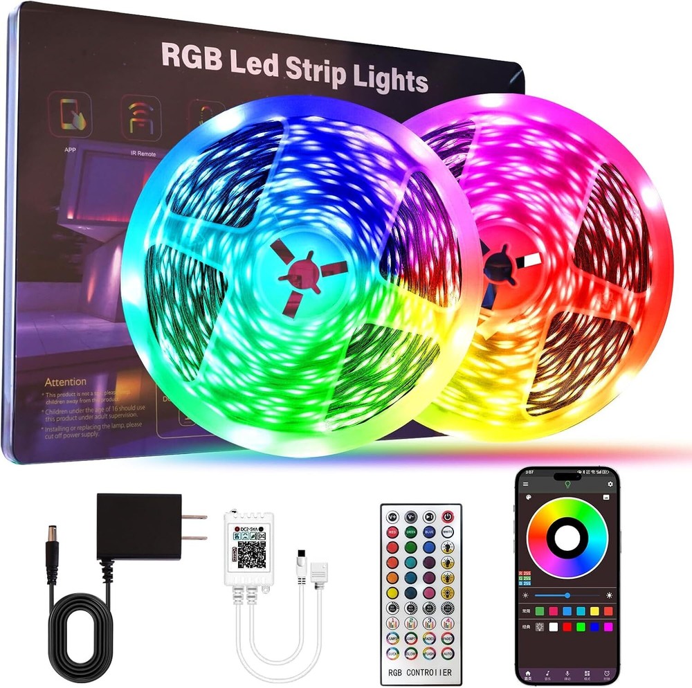 Led Lights for Bedroom 200 FT (2 Rolls 100 FT), with Remote and Multicolor