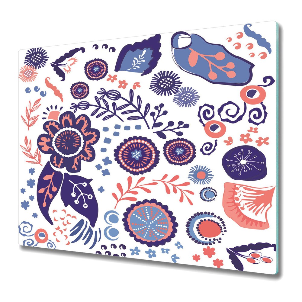 Glass Induction Ceramic Hob Cover Worktop Saver Panama Colourful Modern 60x52