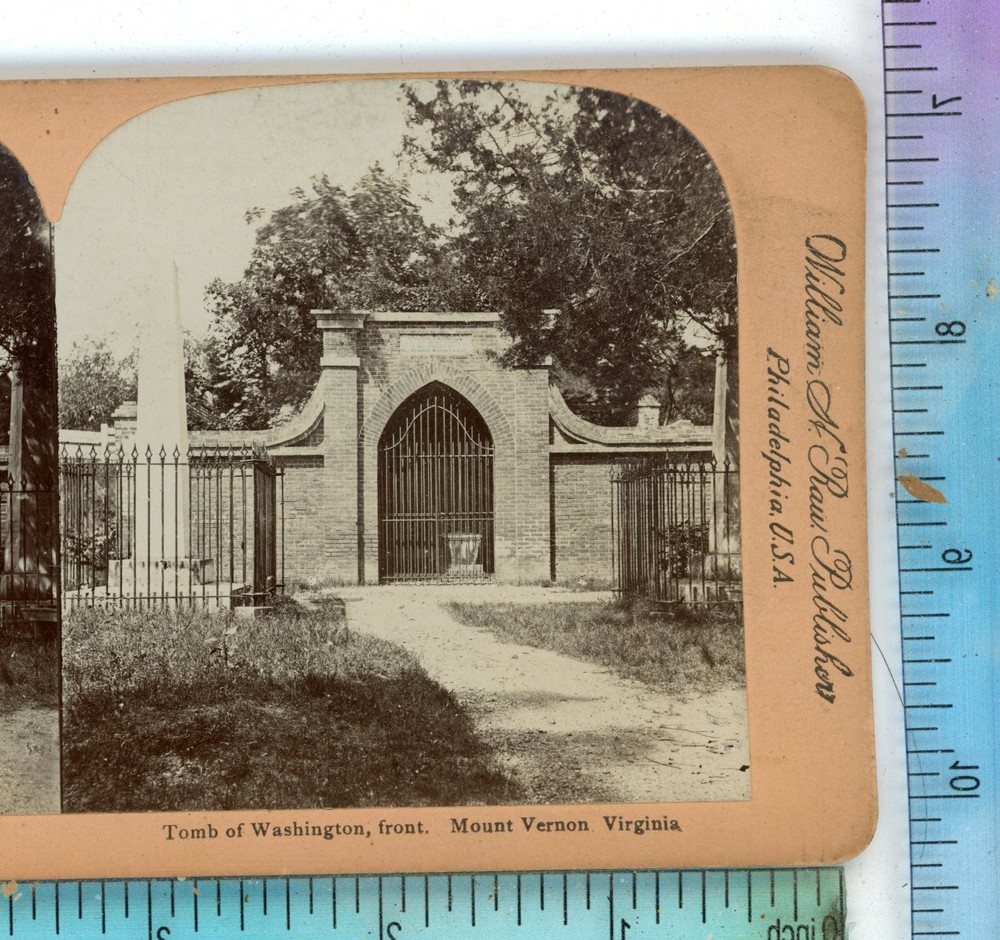 Tomb of Washington Front Mount Vernon VA Virginia Universal Stereoview