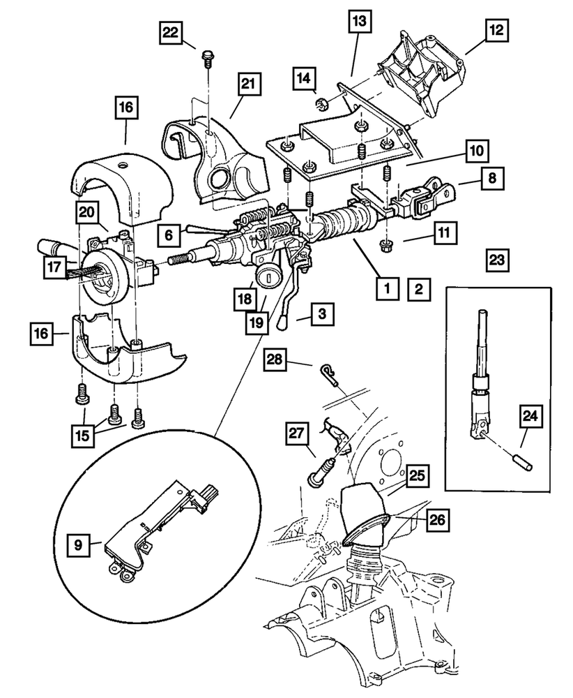 Genuine Mopar Steering Column Shroud YJ31ZJ8AA