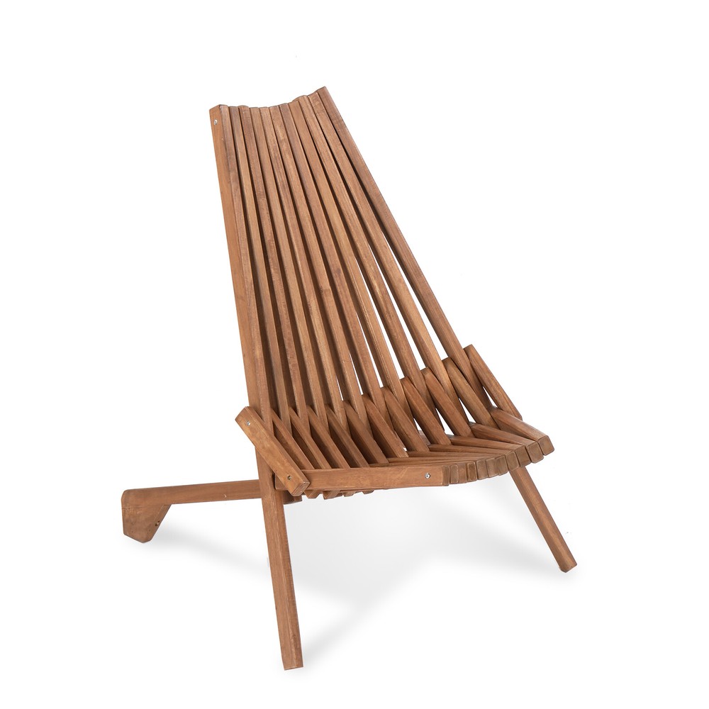 Acacia Wood Folding Lounge Chair for Outdoor Patio Balcony Garden Low Profile-image