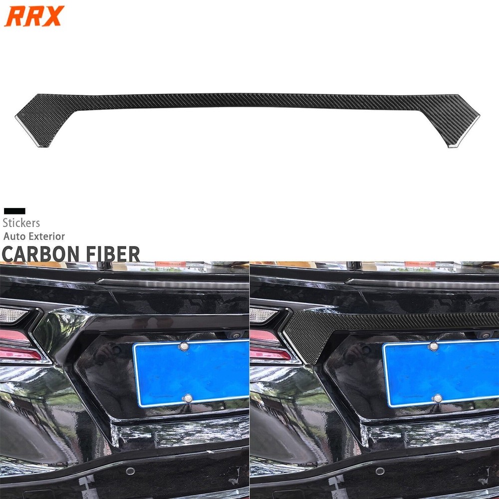 Real Carbon Fiber Rear Trunk Tailgate Cover Trim For Chevrolet Corvette C8 20-25