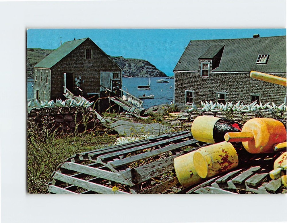 Postcard Lobster Pots and Buoys on Maine Coast, Maine