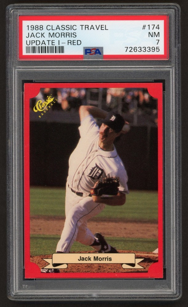 1988 CLASSIC JACK MORRIS #174 TRAVEL UPDATE I - RED TIGERS HOF PSA 7 NEAR MINT