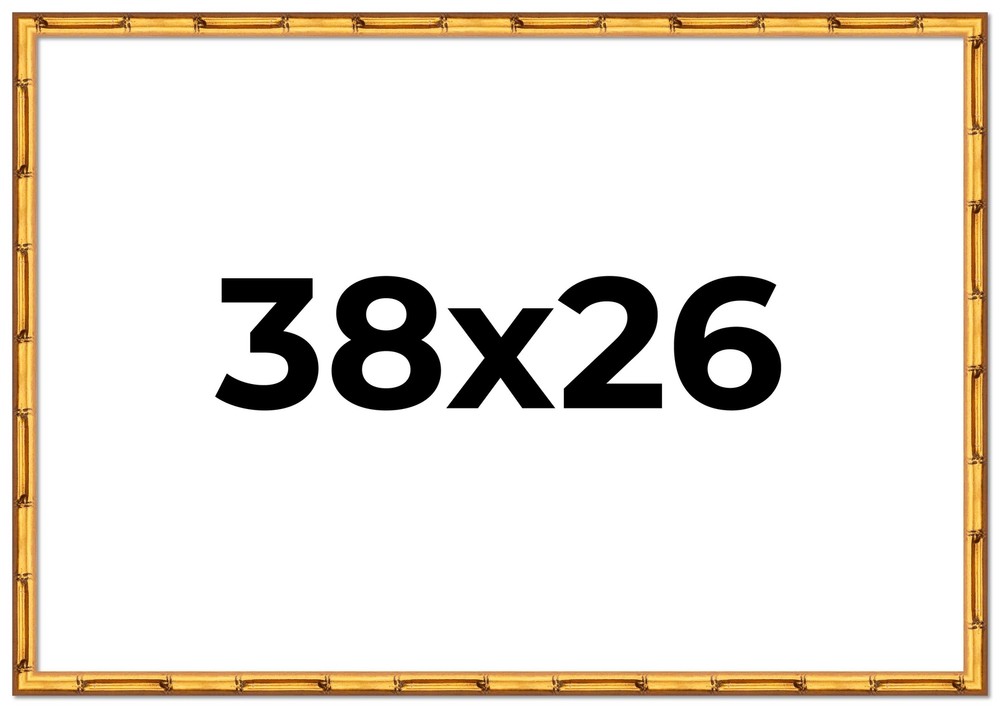 38x26 Frame Gold Bamboo Solid Wood Picture Frame | 1 Inch Moulding Width | Inter