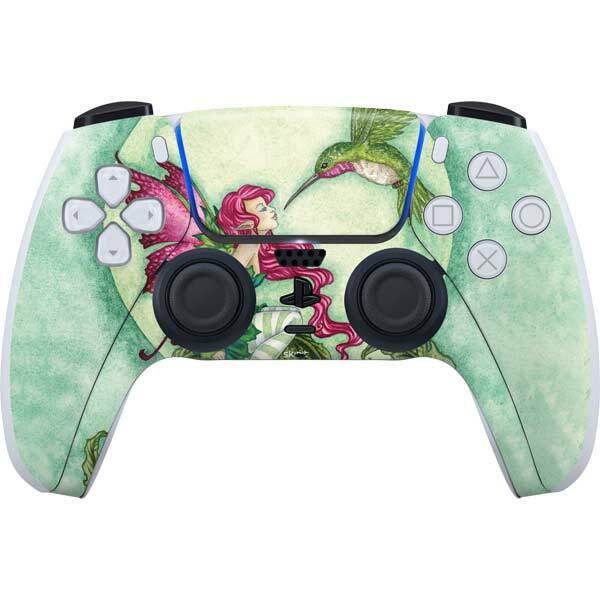 Fantasy & Dragons PS5 Controller Skin - Flirting Fairy and Hummingbird
