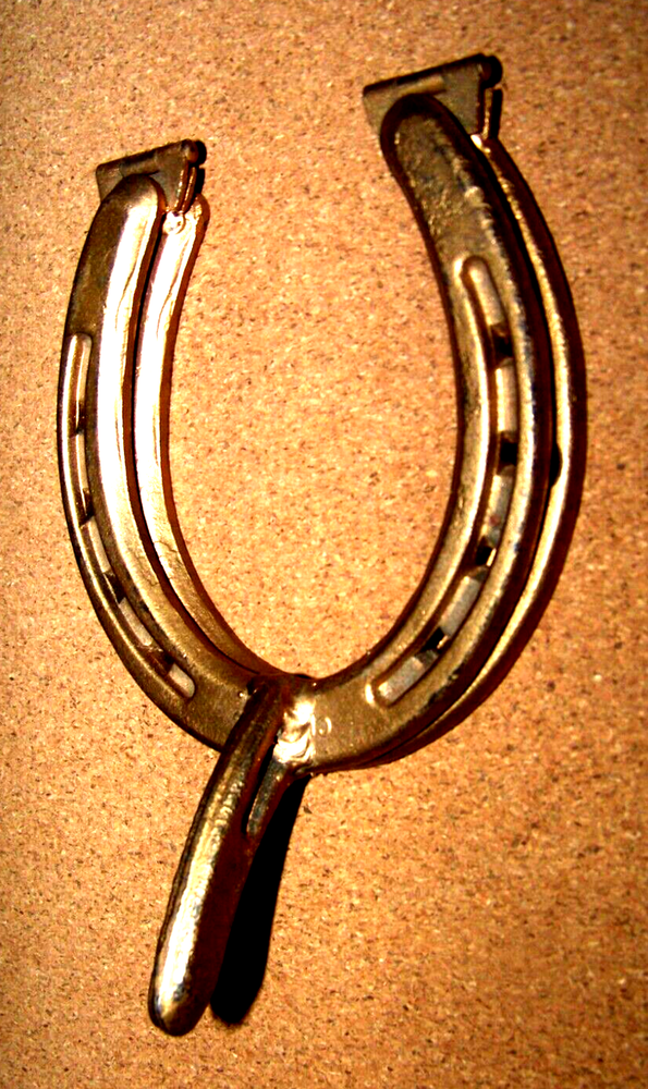 Gold Metal Horseshoe Door Knocker or Coat Hook - Hinged Design C43836