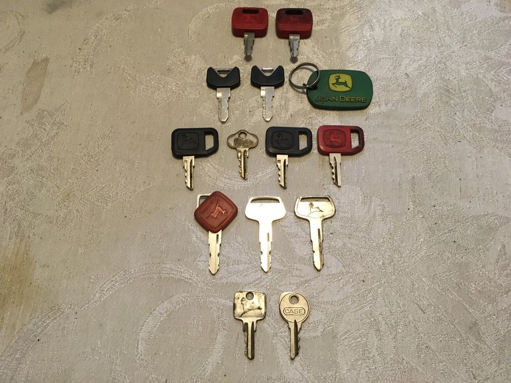John Deere Construction Equipment Ignition Key with Leaping Deer Logo several.