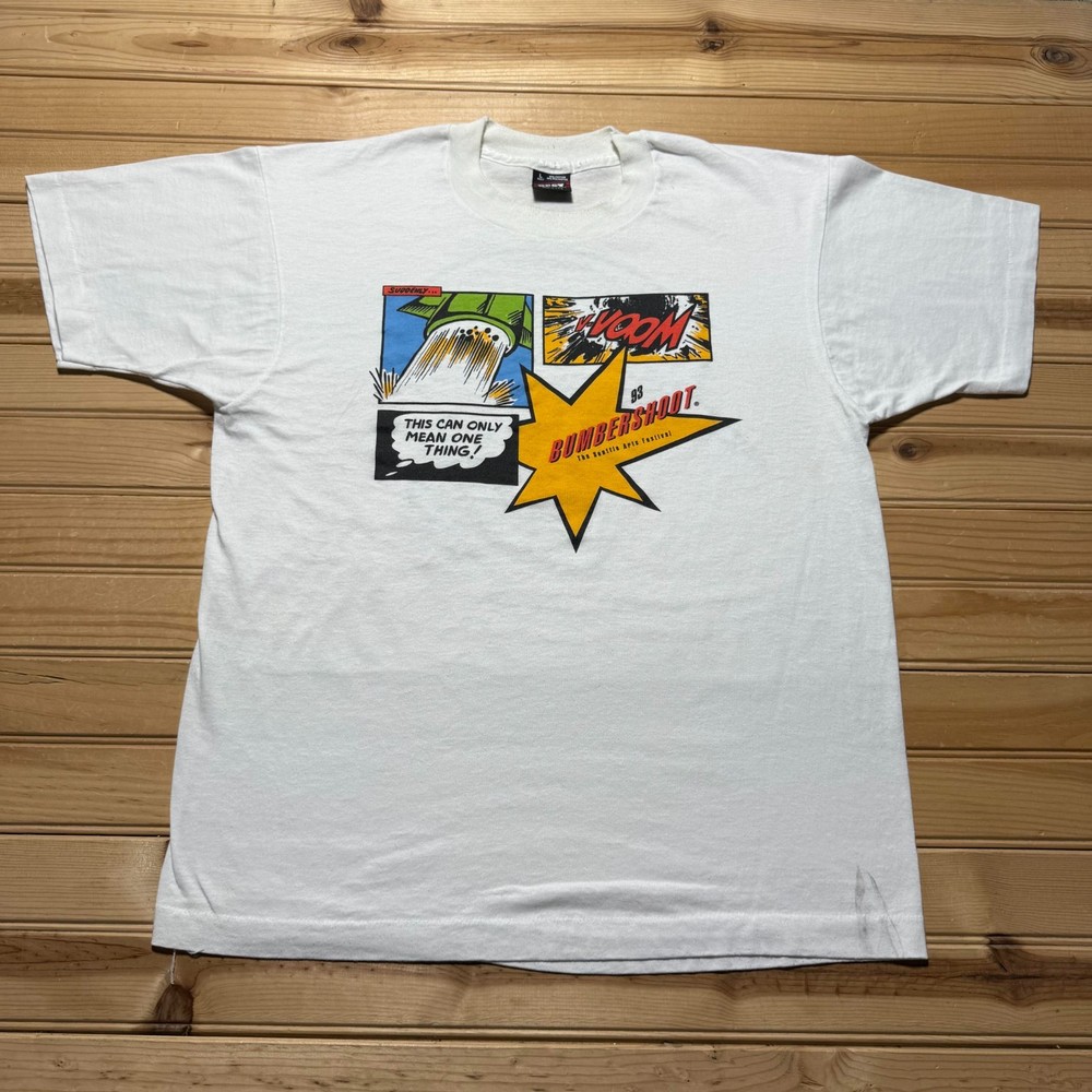 Vintage 1993 Bumbershoot Seattle Arts Festival Rocket Comic T-Shirt USA - Large