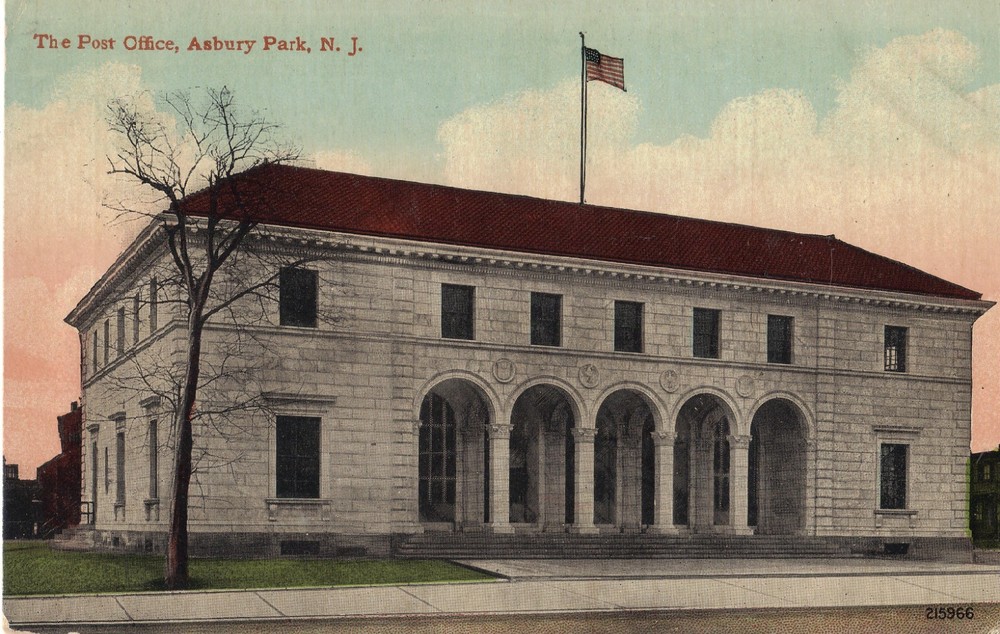 Asbury Park NJ Post Office  DB postcard UNPOSTED *