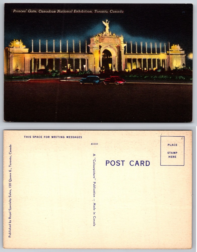 Princes Gate Canadian National Exhibition Toronto Canada Postcard