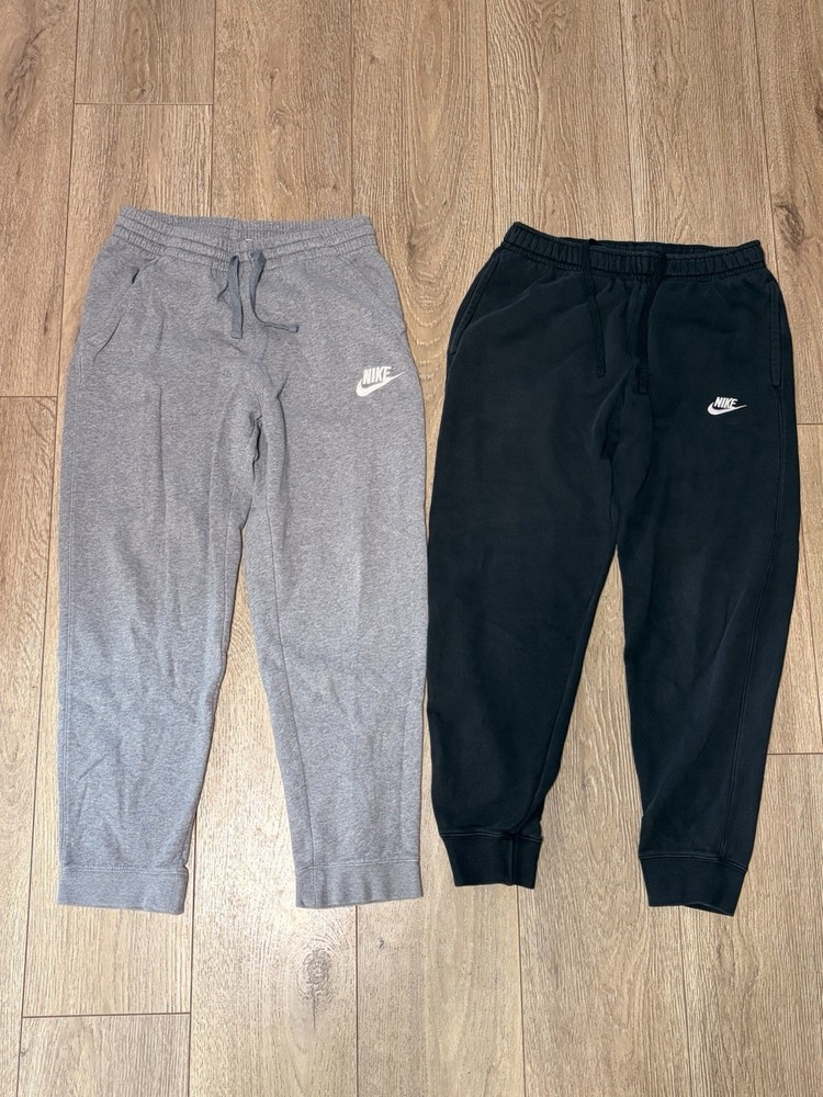Nike Sportswear Club Fleece Joggers Sweatpants Grey & Black Size Medium LOT OF 2